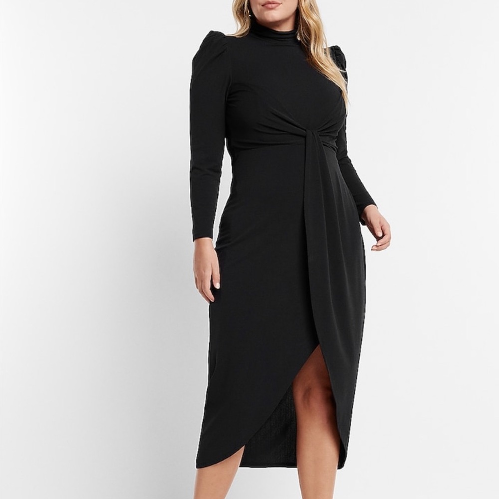 Express puff sleeve midi dress